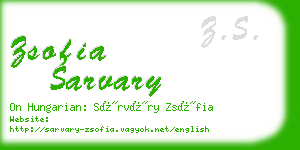 zsofia sarvary business card